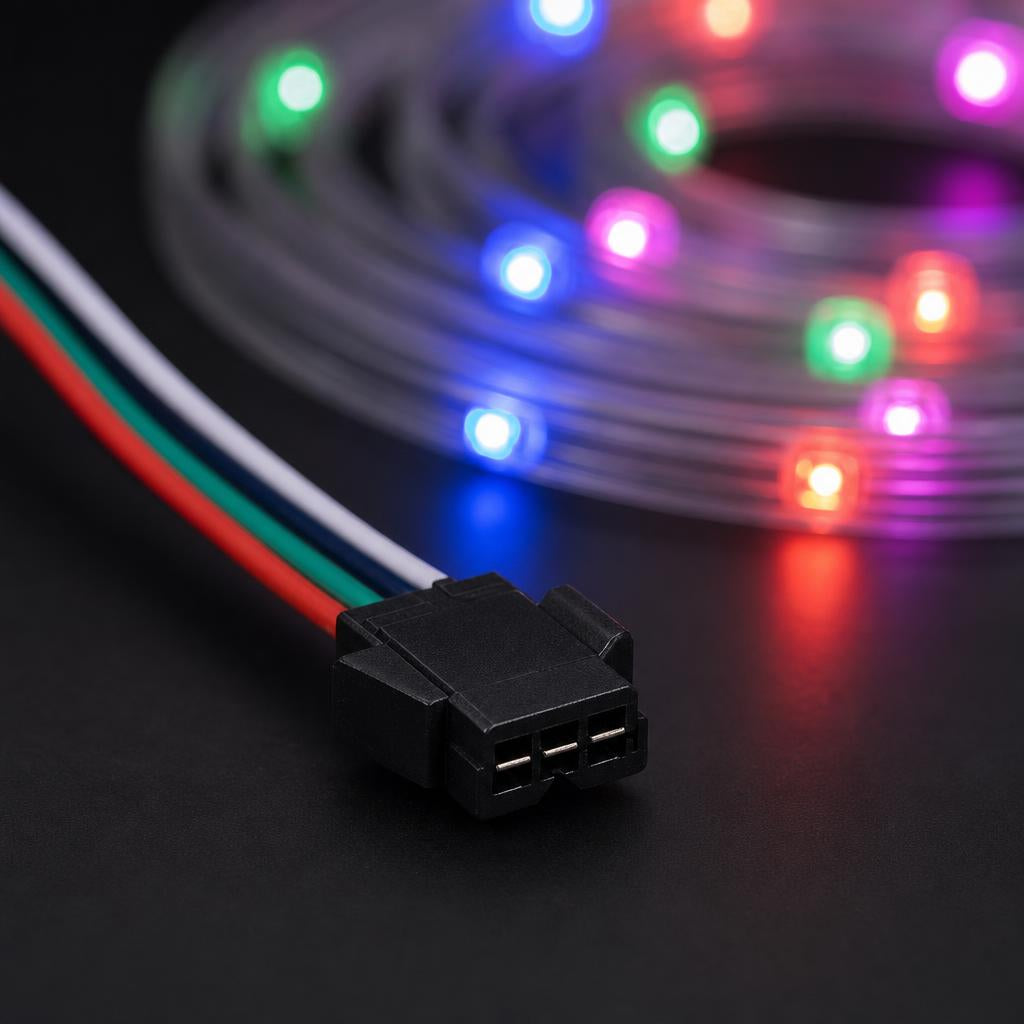 Tira LED RGB, detalle conector