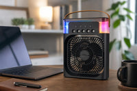 Mini ventilador portátil 3 en 1 con humidificador
